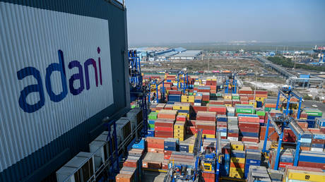 A general view of the Adani Group owned Mundra Port in Mundra, India.