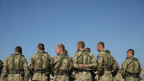 FILE PHOTO: Ukrainian soldiers.