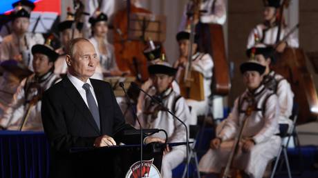 Russian President Vladimir Putin in Ulaanbaatar, Mongolia.