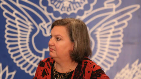 FILE PHOTO: US Under Secretary of State for Political Affairs Victoria Nuland arrives for a press conference in Colombo, Sri Lanka in 2023.