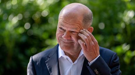 German Chancellor Olaf Scholz in Brandenburg, September 14, 2024