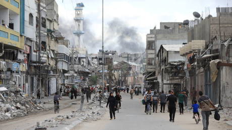 The aftermath of an Israeli airstrike on a shelter for displaced Palestinians in Gaza City, Gaza, September 14, 2024