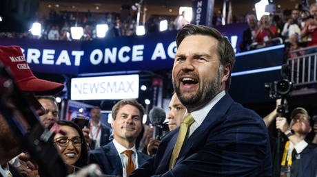 Vice-Presidential candidate and Ohio Senator J.D. Vance at the Republican National Convention, Milwaukee, Wisconsin, July 16, 2024