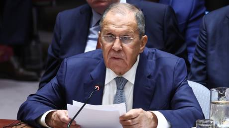 Russian Foreign Minister Sergey Lavrov at the UN Security Council in New York, September 27, 2024.