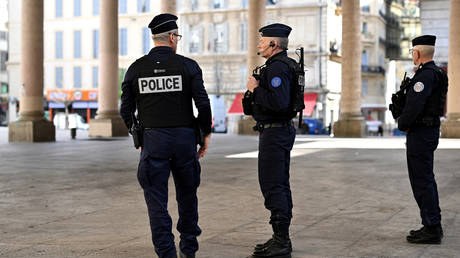 FILE PHOTO. French police officers on patrol.