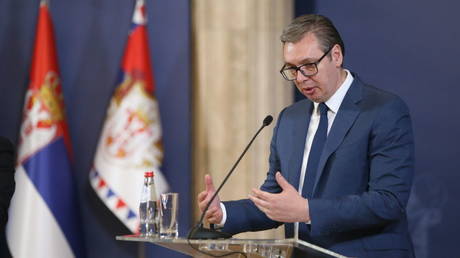 FILE PHOTO: Serbian President Aleksandar Vucic.