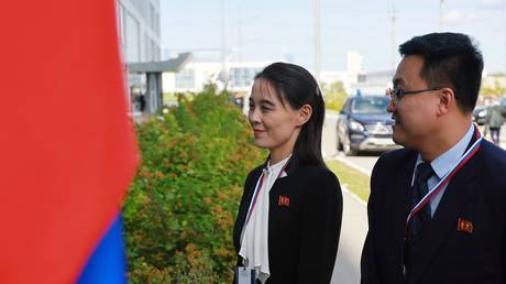 Kim Yo-jong, the sister of North Korea’s leader, visits the Vostochny cosmodrome in Amur Region, Russia, September 19, 2023.