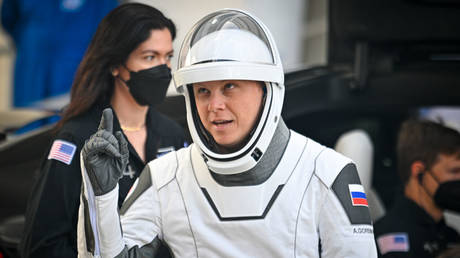 SpaceX Crew-9 Roscosmos cosmonaut Aleksandr Gorbunov pictured at the Kennedy Space Center in Cape Canaveral, Florida, on September 28, 2024.