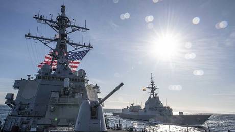 FILE PHOTO: US Navy destroyers