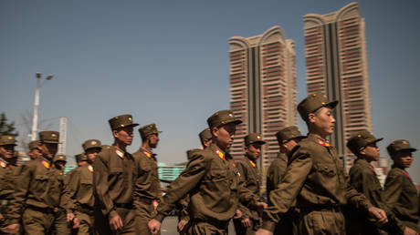 FILE PHOTO. North Korean soldiers during military parade in Pyongyang