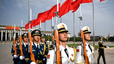 Ceremonial guards in Beijing on May 16, 2024.