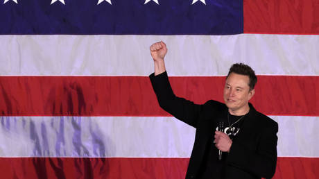 Elon Musk at the The Greater Philadelphia Expo Center & Fairgrounds, October 18, 2024, Oaks, Pennsylvania.