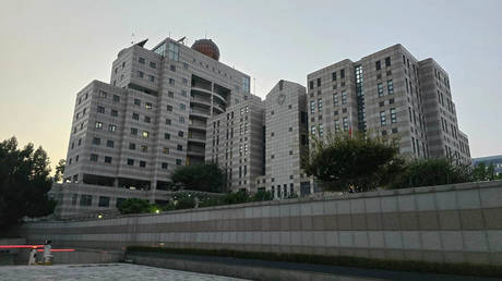 FILE PHOTO: The building of the Embassy of the Russian Federation in the Republic of Korea.