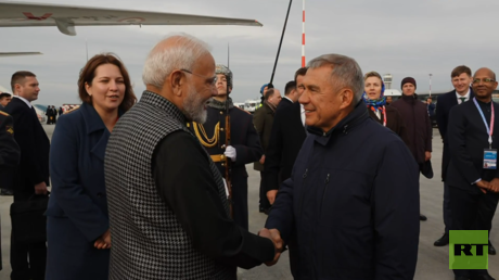 Indian Prime Minister Narendra Modi arrives in Kazan.