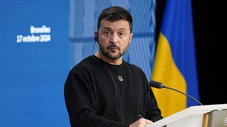 FILE PHOTO: Ukrainian leader Vladimir Zelensky in Brussels, Belgium.