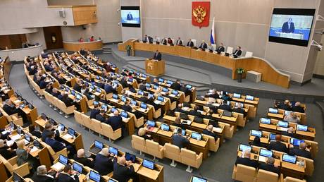 FILE PHOTO: The Russian State Duma in session.