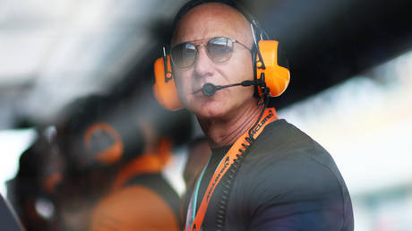 Jeff Bezos at a racing event in Miami, Florida on May 6, 2023.