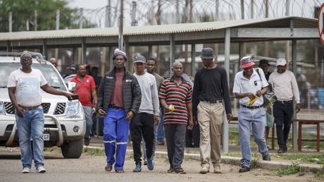 More than 2,000 workers were occupying a South African platinum mine for a second day on December 19, 2023.