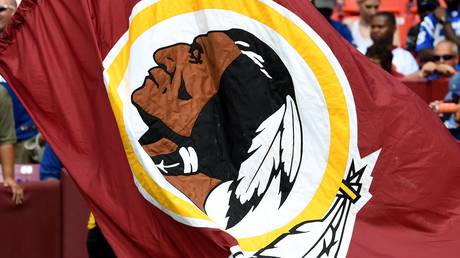 FILE PHOTO: The now-defunct Washington Redskins logo.