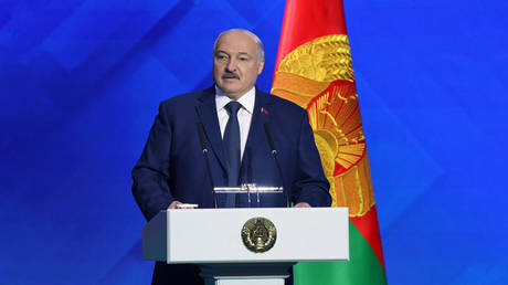 Belarusian President Alexander Lukashenko speaks at the 2nd Minsk International Conference on Eurasian Security, October 31, 2024.