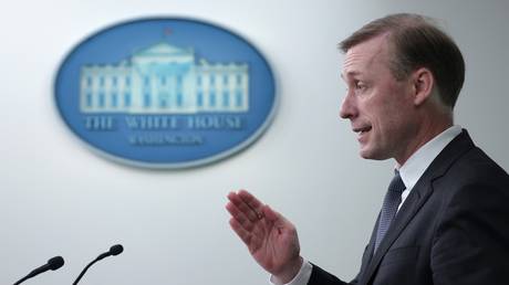 FILE PHOTO: US National Security Adviser Jake Sullivan during a White House press briefing.