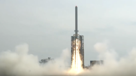 Screengrab from a Defense Research and Development Organization (DRDO) video of the maiden test of an indigenously developed land-attack long-range cruise missile on November 12, 2024.