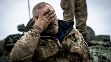 FILE PHOTO: A Ukrainian soldier.