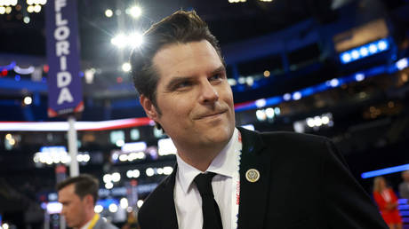 Matt Gaetz takes part in the Republican National Convention in Milwaukee, Wisconsin, July 16, 2024