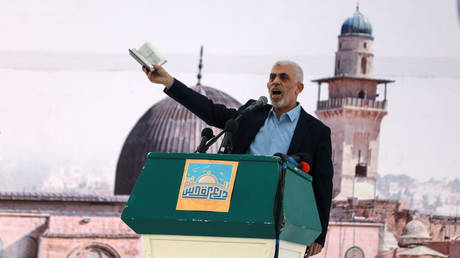 Head of the political wing of the Palestinian Hamas movement in the Gaza Strip Yahya Sinwar.