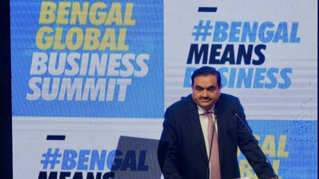 Chairperson of Adani group Gautam Adani on his way to addresses the delegates during sixth edition of Bengal Global Business Summit (BGBS) with industrial stalwarts and representatives from 49 countries at Biswa Bangla Convention Centre, New Town on April 20, 2022 in Kolkata, India