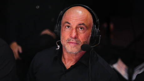 Joe Rogan looks on during a UFC event in Las Vegas, Nevada, September 14, 2024