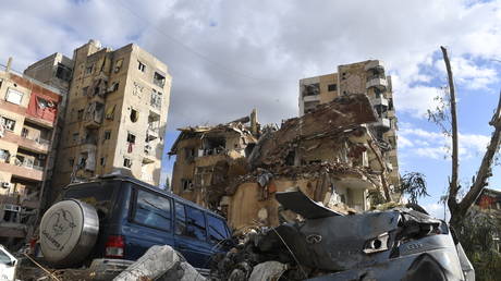 Destroyed buildings in Beirut, Lebanon on November 26, 2024.