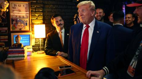 Republican presidential nominee, Donald Trump, visits a cryptocurrency-themed bar in New York City.