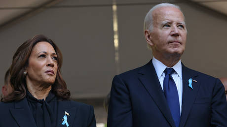 US Vice President Kamala Harris and President Joe Biden at an event in New York on September 11, 2024.