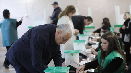 FILE PHOTO: Parliamentary elections in Tbilisi, Georgia on October 26, 2024.