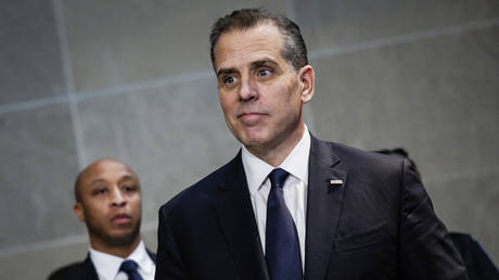 Hunter Biden, son of US President Joe Biden, attends a deposition before Congress on February 28, 2024, in Washington, DC.