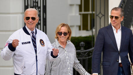 US President Biden with Sister Valerie Biden Owens and his son Hunter Biden, Washington, US, July 26, 2024.