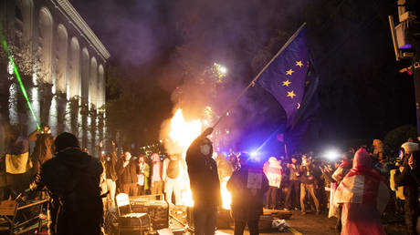 FILE PHOTO. Protesters in Tbilisi, Georgia