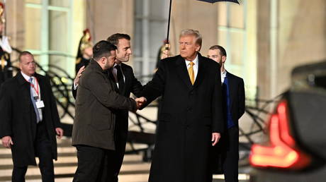 FILE PHOTO. US President-elect Donald Trump, Vladimir Zelensky and French President Emmanuel Macron