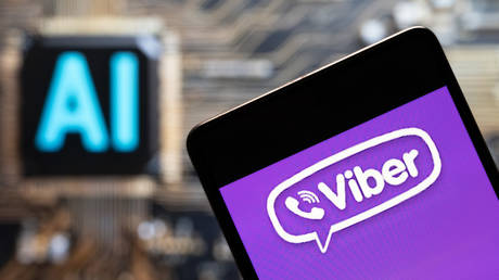 The logo of the instant messaging service Viber.