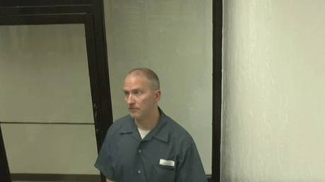 FILE PHOTO: Former Minneapolis police Officer Derek Chauvin appears via Zoom from a federal prison in Tucson, Arizona, March 17, 2023 © Minnesota Judicial Branch via AP