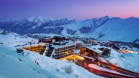 Gudauri holiday ski resort in Georgia.