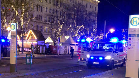 Rescue workers in action at the Christmas market in Magdeburg