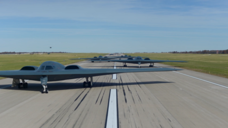 FILE PHOTO: Airmen from the 509th Bomb Wing participate in a B-2 Spirit elephant walk at Whiteman Air Force Base, Missouri, November 7, 2022