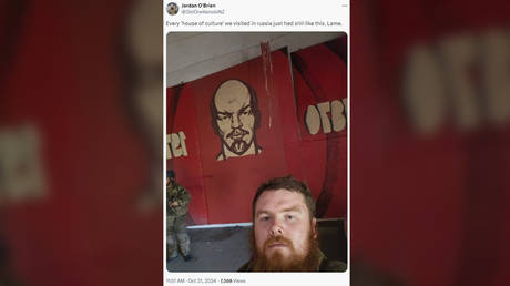 Screenshot showing a selfie posted on social media by Jordan O’Brien in October, purportedly taken in Russia