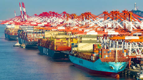 An automated terminal in the Yangshan Deep Water Port area of Shanghai Port in Shanghai, December 2, 2023