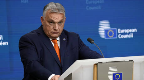 Prime Minister of Hungary Viktor Orban speaks after the European Council meeting the on December 19, 2024 in Brussels, Belgium / Pier Marco Tacca