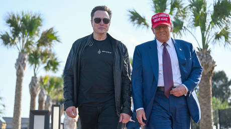 FILE PHOTO: Elon Musk and Donald Trump.