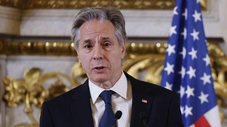 US Secretary of State Antony Blinken addresses a joint press conference at the Quai d'Orsay in Paris, France, January 8, 2025.