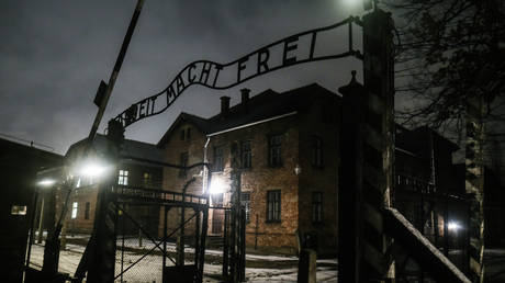 FILE PHOTO: A view of the main gate bearing the motto Arbeit Macht Frei at the former Auschwitz I in Oswiecim, Poland.